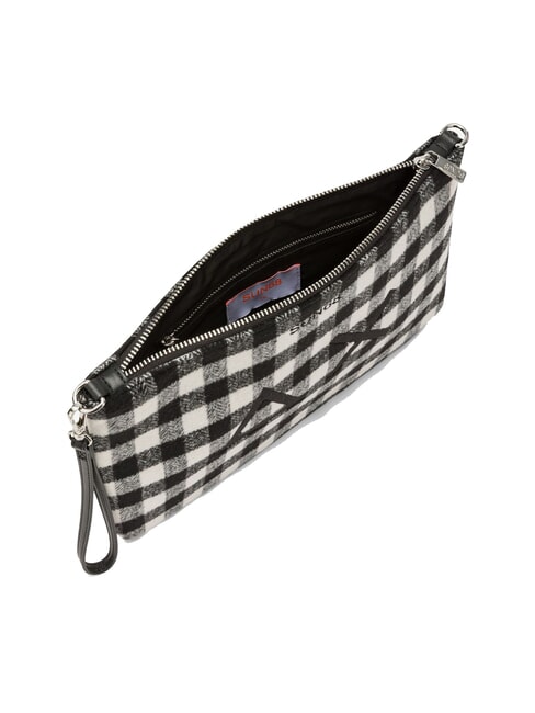 TARTAN Geantă tip clutch cu poliserină și curea de umăr negru - Genți femei