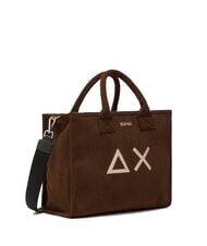 SUN68 CALI CORDUROY Geantă de mână, cu curea de umăr Maro - Genți femei - 2