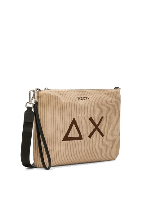 CORDUROY Geantă tip clutch cu curea de mână și de umăr bej - Genți femei