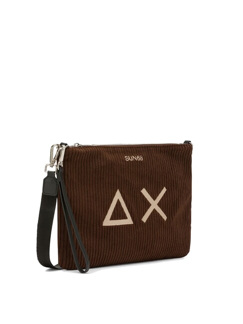 CORDUROY Geantă tip clutch cu curea de mână și de umăr Maro - Genți femei