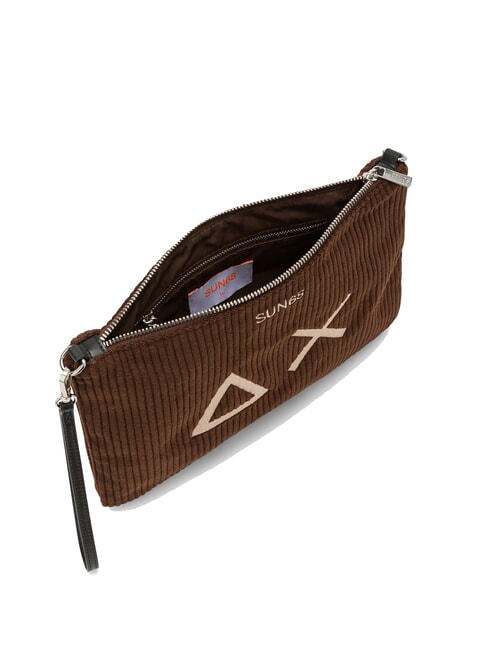 CORDUROY Geantă tip clutch cu curea de mână și de umăr Maro - Genți femei