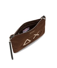SUN68 CORDUROY Geantă tip clutch cu curea de mână și de umăr Maro - Genți femei - 3