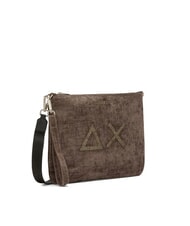 SUN68 VELVET Geantă tip clutch cu poliserină și curea de umăr noroi - Genți femei - 2