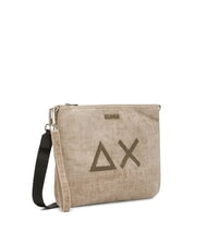 SUN68 VELVET Geantă tip clutch cu poliserină și curea de umăr bej - Genți femei - 2