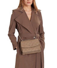 GUESS CRESIDIA II Geantă de umăr cu clapă logo taupe închis - Genți femei - 5