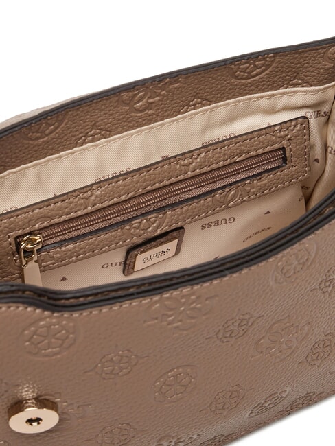 CRESIDIA II Geantă de umăr cu clapă logo taupe închis - Genți femei