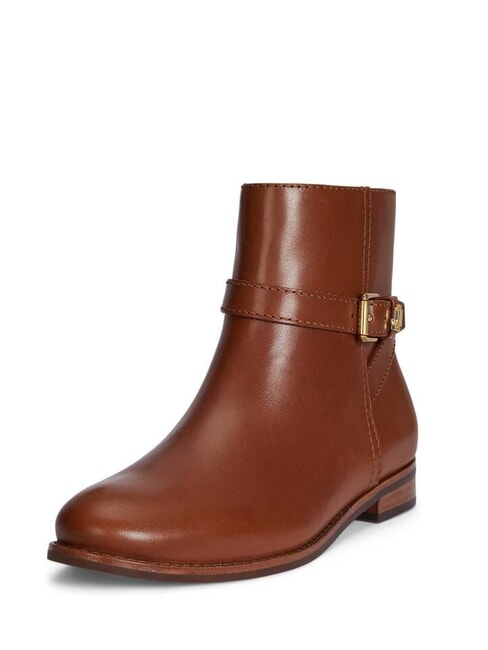 BROOKE 2 Ghete joase din piele cu cataramă lauren tan1 - Pantofi femei