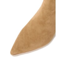 RALPH LAUREN MCKAY Ghete din piele întoarsă cu toc jos cămilă - Pantofi femei - 4