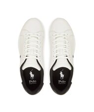 RALPH LAUREN HERITAGE COURT 2 Adidași din piele spălare punte alb/negru - Pantofi bărbați - 3
