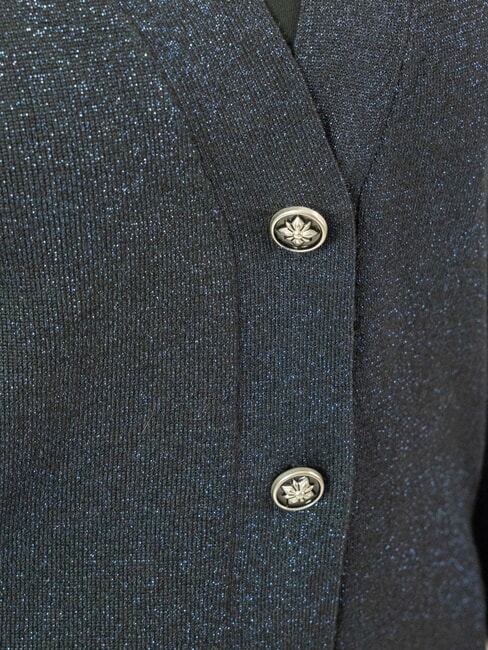 PEACEFUL Cardigan din lurex cu nasturi albastru marin - Pulovere pentru femei