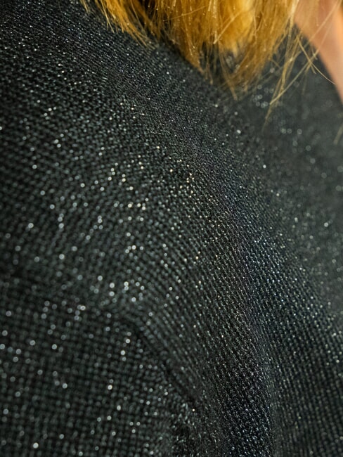 PEACEFUL Cardigan din lurex cu nasturi negru - Pulovere pentru femei