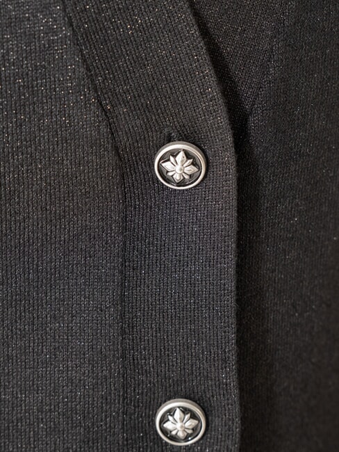 PEACEFUL Cardigan din lurex cu nasturi negru - Pulovere pentru femei