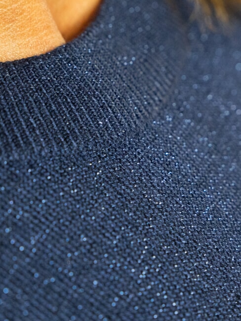 PARANA Cardigan lurex cu decolteu rotund albastru - Pulovere pentru femei