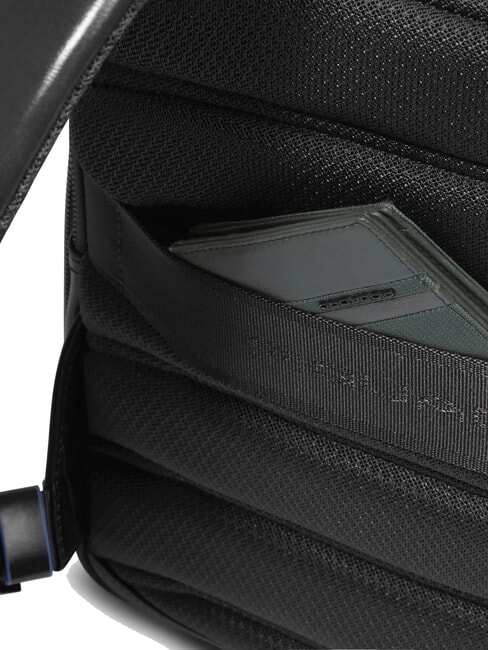 BLUE SQUARE Rucsac pentru laptop de 14", din piele negru - Rucsacuri pentru laptop