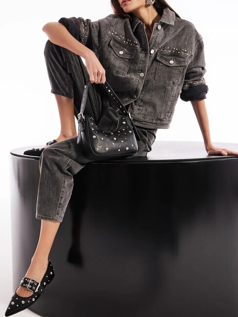 ESTER Geantă mică de umăr cu ținte BLACK - Genți femei