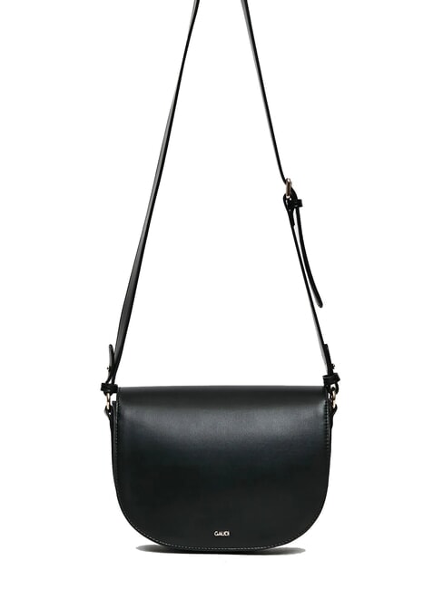 EVELYN Geantă de umăr medie cu clapă BLACK - Genți femei