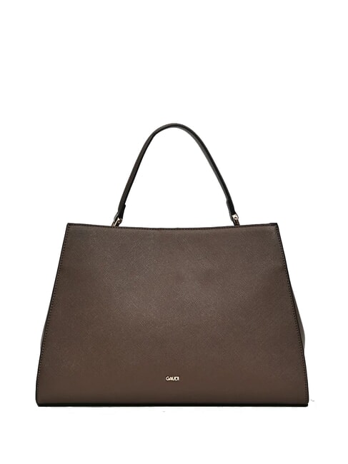 DEMY WINTER L Geantă de mână cu curea de umăr din piele saffiano taupe - Genți femei