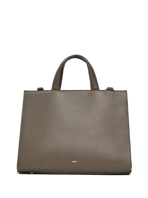 ADA VELUR L Geantă de mână cu inserții de catifea taupe - Genți femei