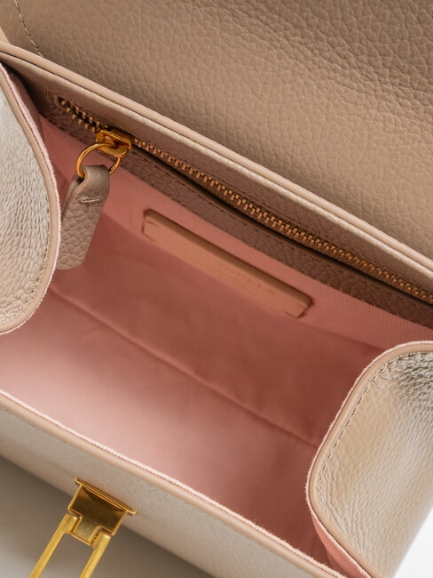 MARVIN Geantă mini din piele cu curea de umăr taupe cald - Genți femei