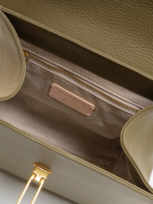 MARVIN Geantă de mână din piele cu curea de umăr verde laur - Genți femei