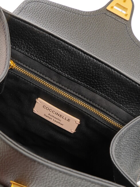 MARVIN Geantă de mână din piele cu curea de umăr negru - Genți femei