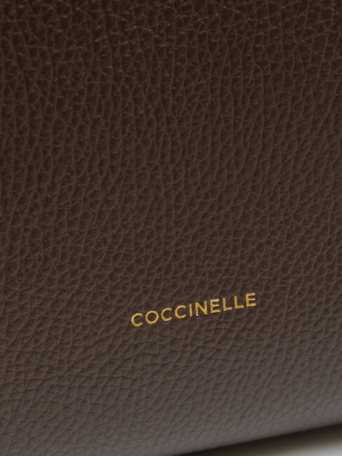 KLICHE Geantă de m&acirc;nă din piele cu curea de umăr fondant maro - Genți femei