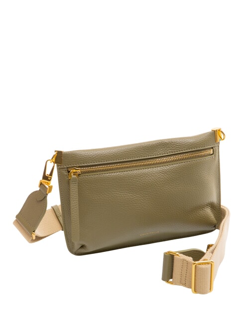 HYLE Geantă mică de umăr din piele plată verde laur - Genți femei