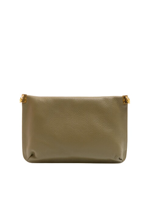 HYLE Geantă mică de umăr din piele plată verde laur - Genți femei