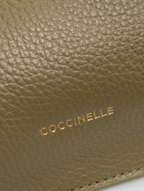 HYLE Geantă mică de umăr din piele plată verde laur - Genți femei