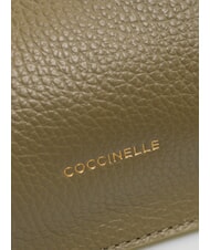 COCCINELLE HYLE Geantă mică de umăr din piele plată verde laur - Genți femei - 5