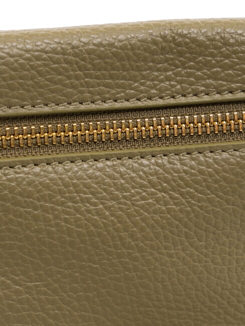 HYLE Geantă mică de umăr din piele plată verde laur - Genți femei