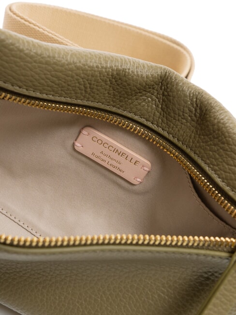 HYLE Geantă mică de umăr din piele plată verde laur - Genți femei