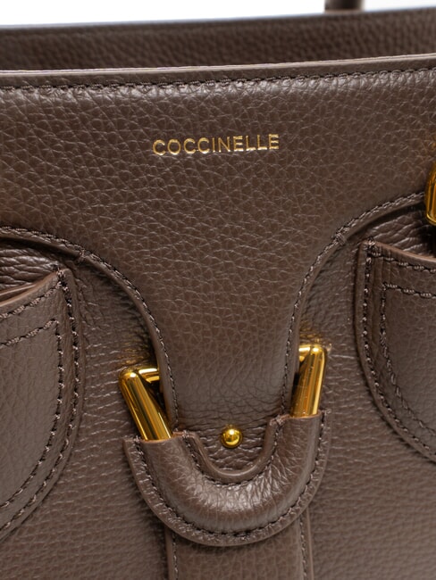 YORK Geantă de mână din piele cu cataramă fondant maro - Genți femei