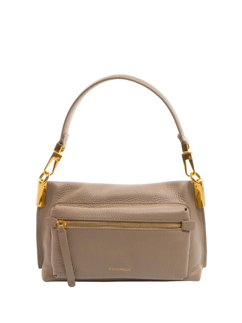 HYLE Geantă mică din piele cu dublă utilizare taupe cald - Genți femei