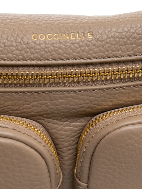 HYLE Geantă mică din piele cu dublă utilizare taupe cald - Genți femei