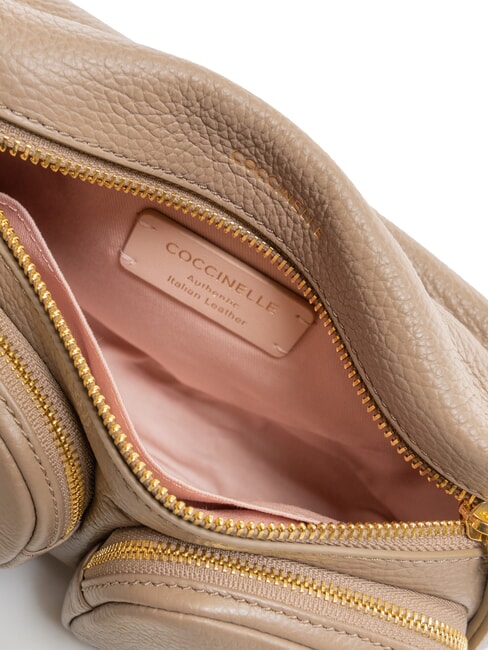 HYLE Geantă mică din piele cu dublă utilizare taupe cald - Genți femei