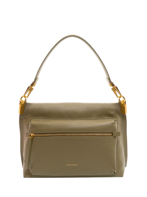 HYLE Geantă medie din piele cu dublă funcție verde laur - Genți femei