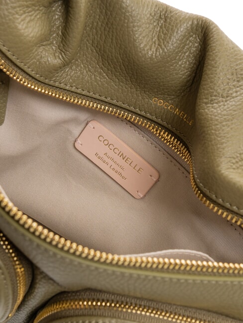 HYLE Geantă medie din piele cu dublă funcție verde laur - Genți femei