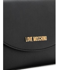 LOVE MOSCHINO CHUNKY TAB Geantă cu clapă și curea de umăr negru - Genți femei - 3