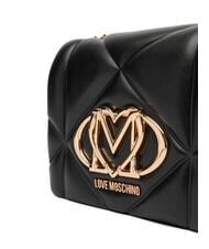 LOVE MOSCHINO EMBOSSED Geantă de umăr mini negru - Genți femei - 4