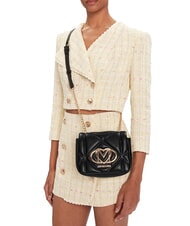 LOVE MOSCHINO EMBOSSED Geantă de umăr mini negru - Genți femei - 5