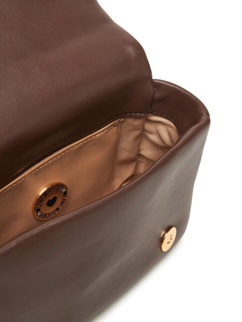 EMBOSSED Geantă de umăr mini ciocolată - Genți femei