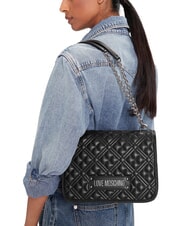 LOVE MOSCHINO QUILTED Geantă de umăr cu funcție dublă po00bx - Genți femei - 6