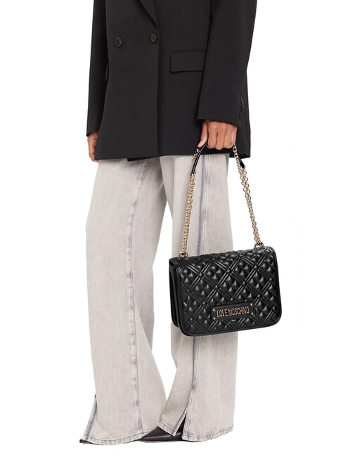 QUILTED Geantă de umăr cu funcție dublă negru - Genți femei