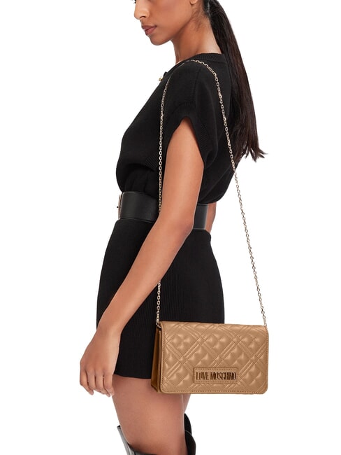 SMART DAILY Geantă de umăr cu curea metalică bej - Genți femei