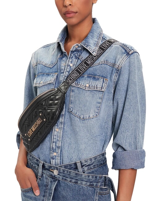 QUILTED Geantă de umăr negru - Genți femei