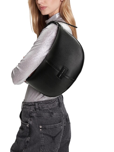 LIZ PEBBLE Geantă de umăr hobo medie negru - Genți femei