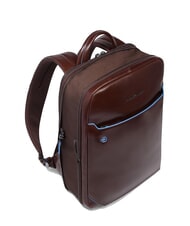 PIQUADRO BLUE SQUARE Rucsac pentru laptop de 14", din piele MAHOGANY - Rucsacuri pentru laptop - 3