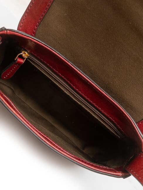 BENEDETTA  Geantă de umăr mini, din piele Chianti / Bordeaux / Aur - Genți femei