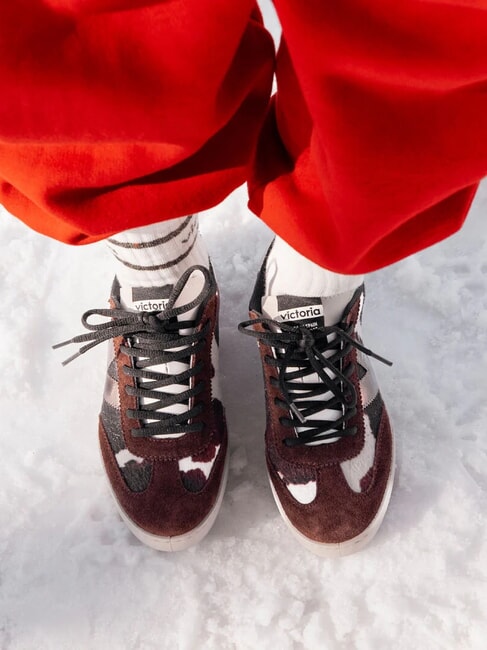 BERLIN Teniși de ciclism cu imprimeu animal alb - Pantofi femei